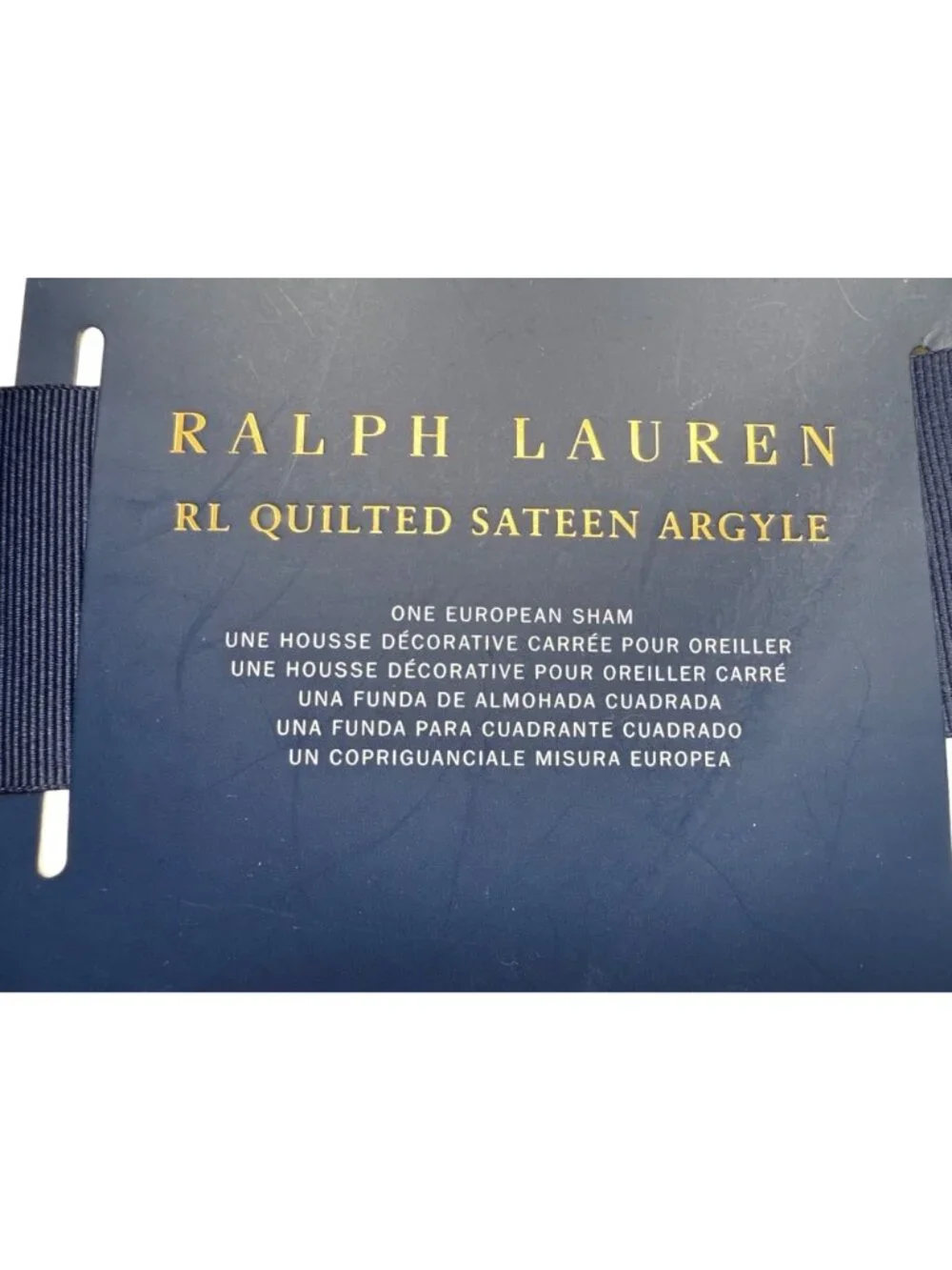 NWT Ralph Lauren RL Quilted Sateen Argyle  Studio White Size European Sham